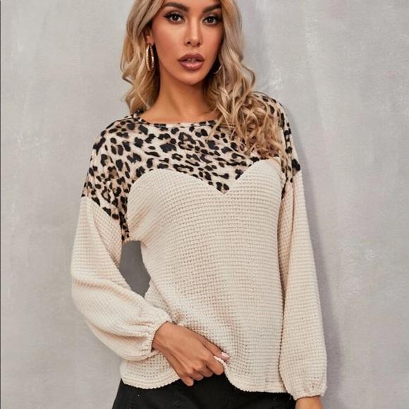 Leopard print waffle knit tee - Picture 6 of 8